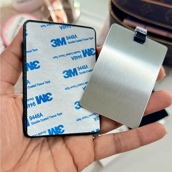 Dior Metal Mirror & Quilted Black Mirror/Card Holder w/ Adhesive Back - Picture 2 of 7